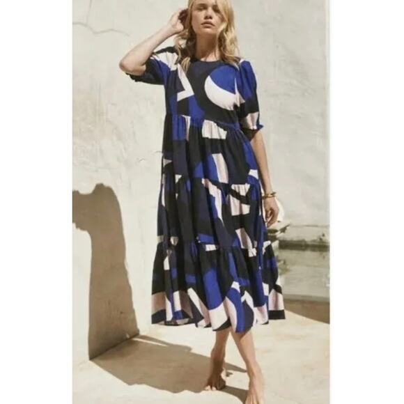 Mister Zimi Lottie Midi Dress in Agave  Geometric Womens Size 10 - Picture 16 of 16